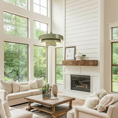 Olive‑Green Hanging Pendant Light Scandinavian Ceiling Lamp