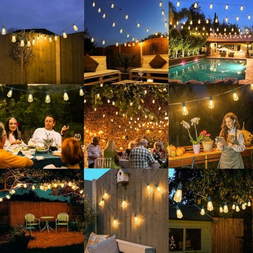 100FT Outdoor String Lights 52 Bulbs