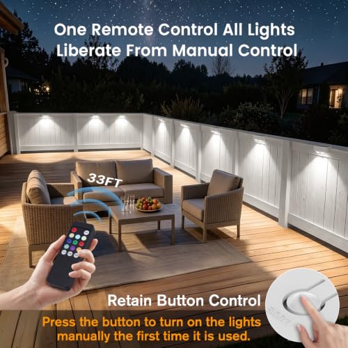 Solar Fence Lights Outdoor (12 Count)