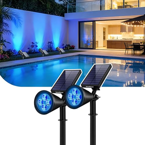2 Solar Light Outdoor Spotlight for Halloween Christmas Xmas (2 Count)