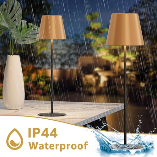 2 Pack Cordless Table Lamp Rechargeable 5000mAH Battery Operated Lights Touch Control LED Portable Desk Lamps 3 Color Dimming for Outdoor Coffee Bedroom Kitchen (2 Count)
