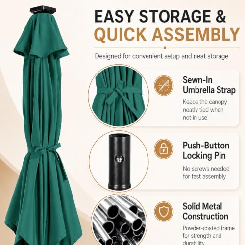 7.5FT Solar Patio Umbrella w