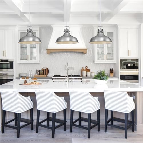 Brushed Nickel Modern Pendant Lights Kitchen Island Fixtures (3 Count)