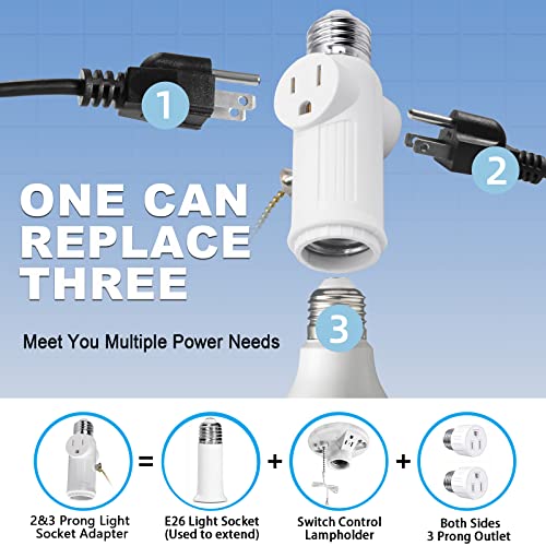 2Pcs Light Socket Outlet Adapter (2 Count)