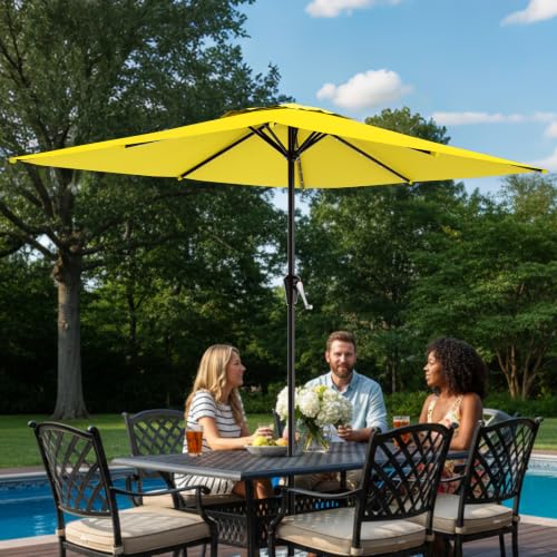 8' X 10' Rectangular Patio Umbrella with Solar Lights