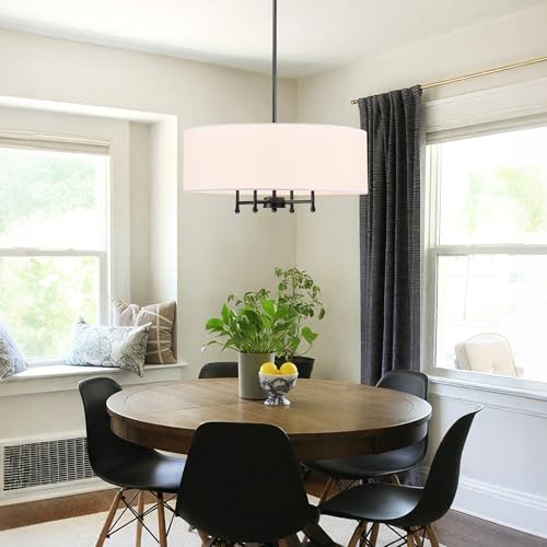20" Black Drum Chandelier