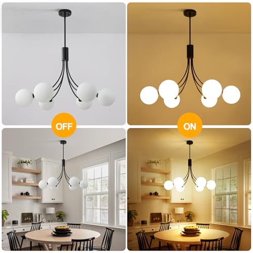 6 Light Modern Farmhouse Black Chandelier