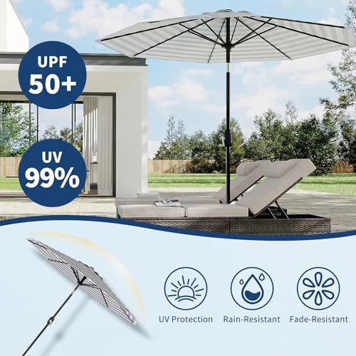 10FT Patio Umbrella 8 Sturdy Ribs Outdoor Table Umbrella