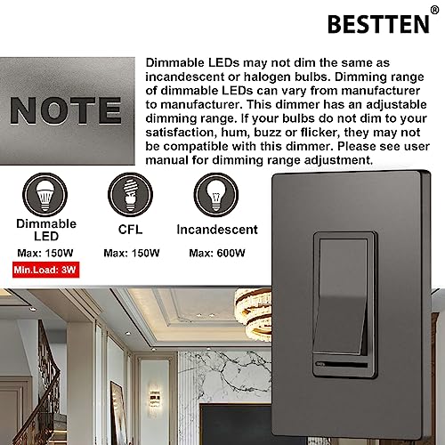 5 Pack Matte Brown Dimmer Light Switch (5 Count)