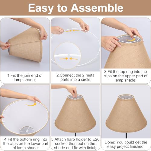 Burlap Empire Lamp Shades Set of 2 (2 Count)