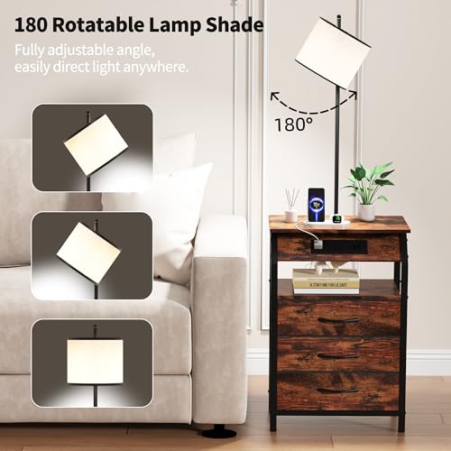 End Table with Floor Lamp Set of 2 (2 Count)