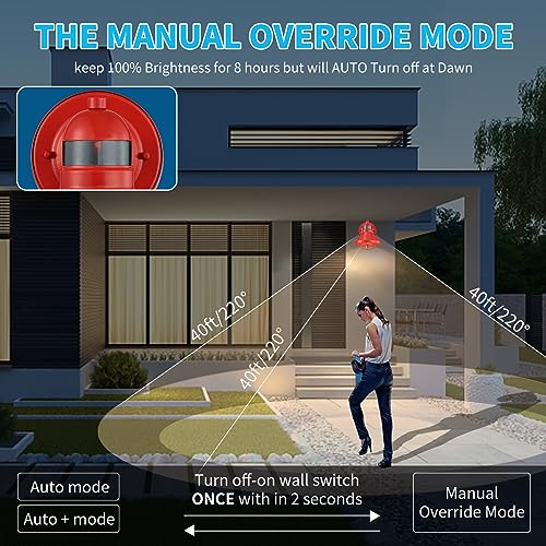 Motion Sensor Outdoor LED Wall Sconce Dusk to Dawn Exterior Barn Lighting