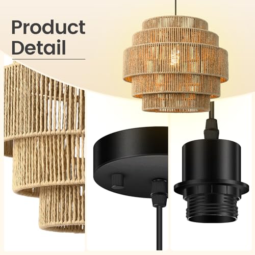 5 Tier Rattan Chandelier Light