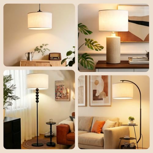White Large Drum Lamp Shade for Floor Lamps