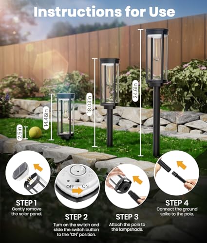 Solar Pathway Lights Outdoor Solar Lights Outdoor (2 Count)