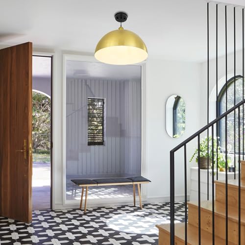 Large Brushed Gold Pendant Light