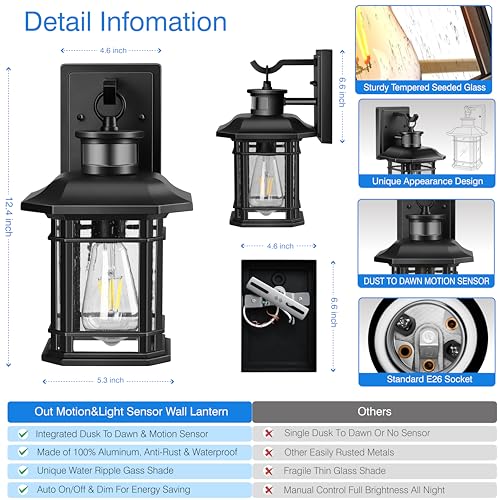 2 Packs Motion Sensor Outdoor Lights (2 Count)