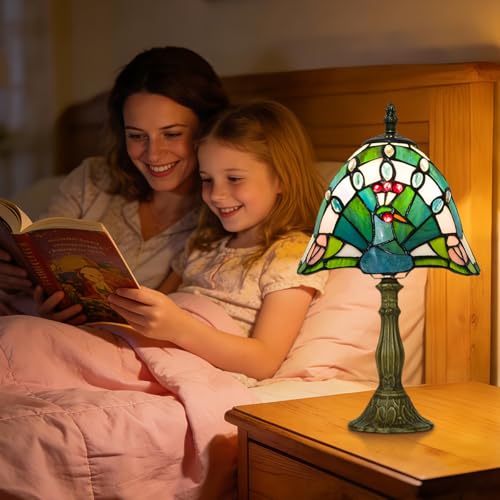 Tiffany Green Peacock Style Lamp