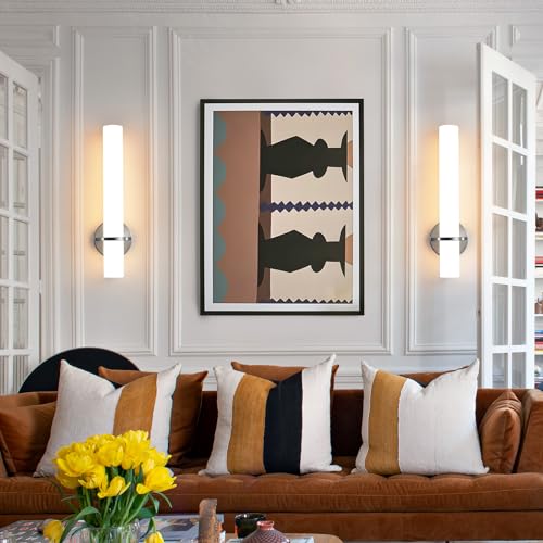 Brushed Nickel Bathroom Sconces Wall Lighting 18W LED Dimmable Vanity Light Fixture