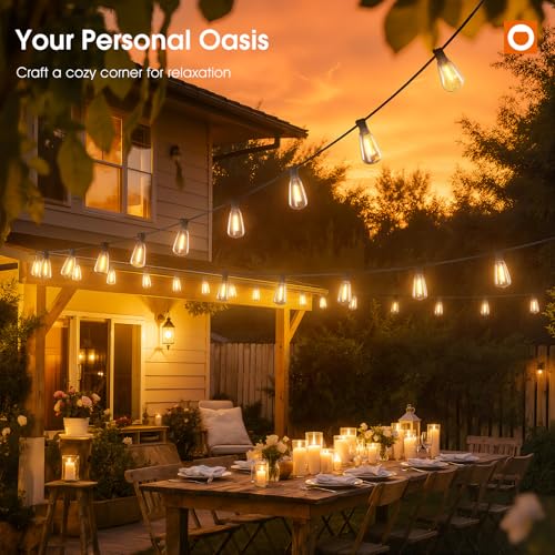200FT(50*4) Outdoor String Lights with Remote LED Edison Waterproof (200 Foot)