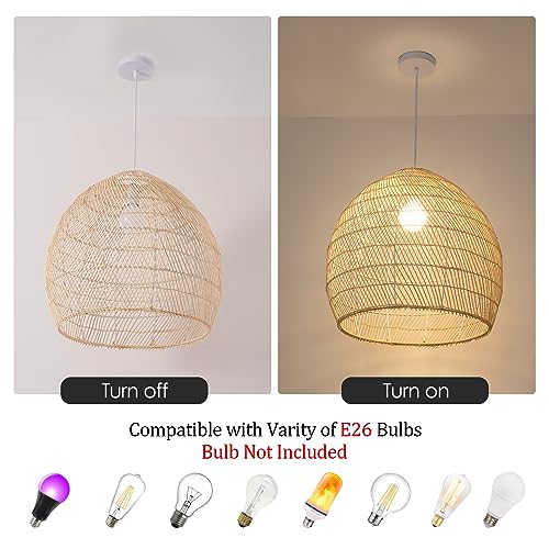 13.8" Rattan Pendant Light
