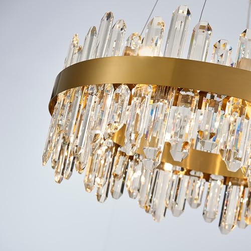 Gold Modern Oval Crystal Chandelier