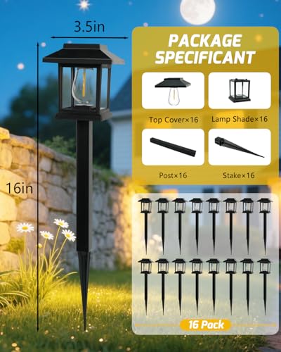 16 Pack Solar Lights Outdoor (16 Count)