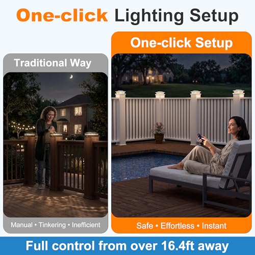 4x4 Post Solar Lights Color Changing with Remote (12 Count)