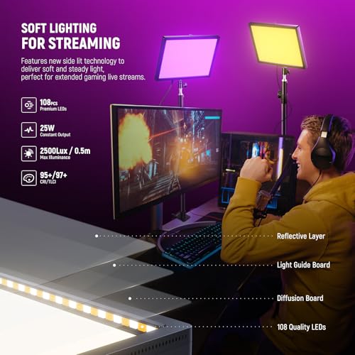 GL25C LED RGB Streaming Key Light