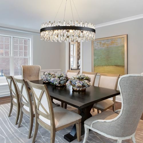 Modern Black Crystal Chandelier Lights