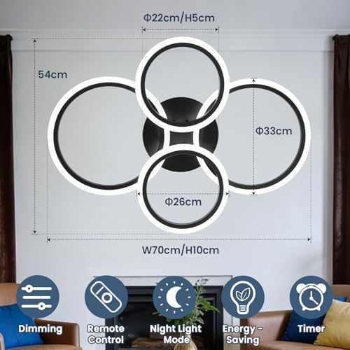 Black Modern Ceiling Light