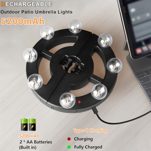 Umbrella Lights Outdoor Patio (8 Count)