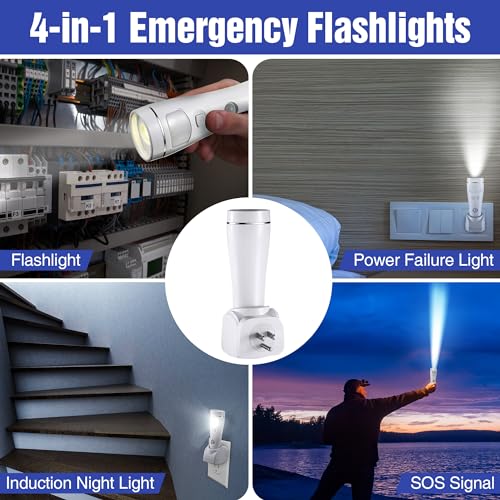 3 Pack 4 in 1 LED Emergency Lights for Home Power Failure (3 Count)