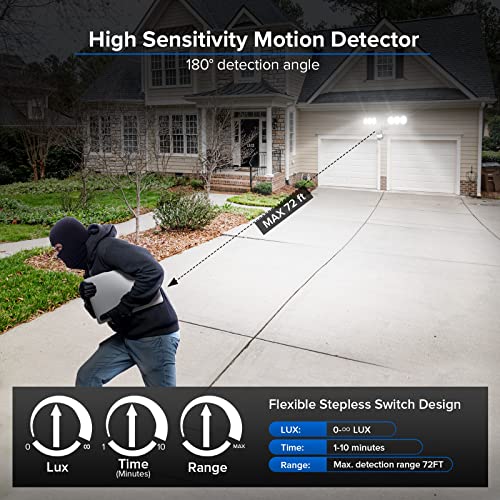 55W 7000LM Motion Sensor Outdoor Security Lights