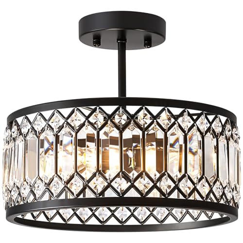 Crystal Black Ceiling Light