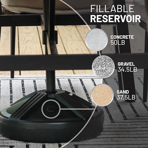 Durable Fillable Umbrella Base Designed to be Used with a Patio Table