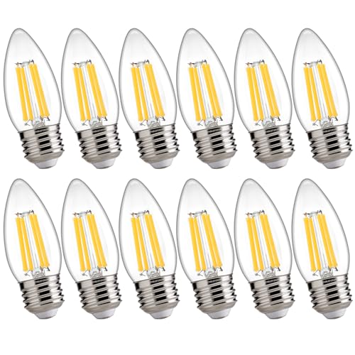 100W Equivalent LED Chandelier Light Bulbs E26 Base (12 Count)