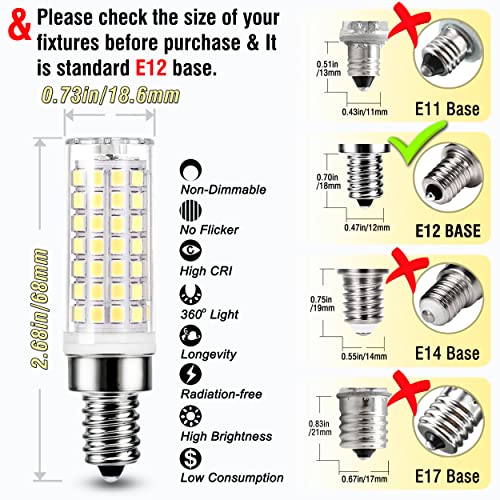 E12 C7 LED Candelabra Ceiling Fan Chandelier Bulbs 75w Equival (6 Count)