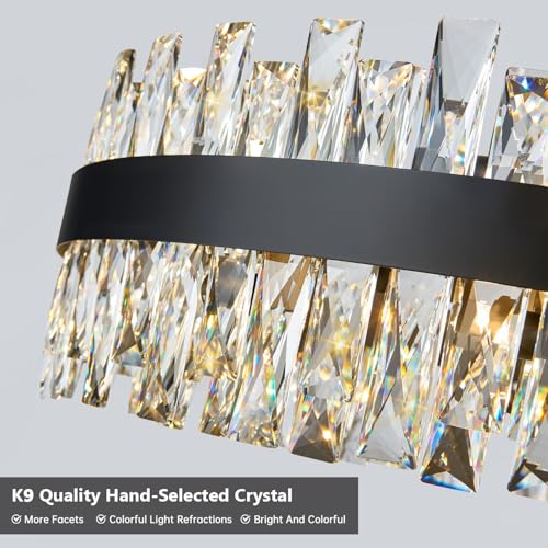 Modern Black Crystal Chandelier Lights