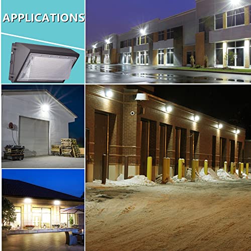 1 10V Dimmable 80W LED Wall Pack Light with Dusk to Dawn Photocell