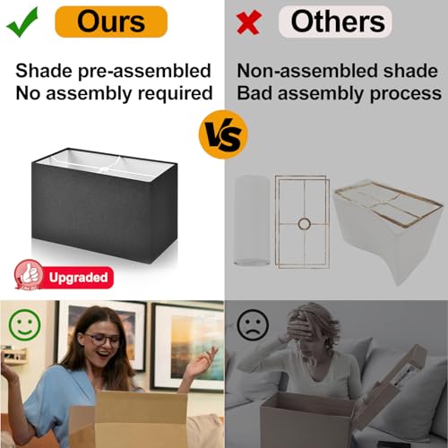 21" Set of 2 Bedside lamp with USB A+C & AC Outlets (2 Count)
