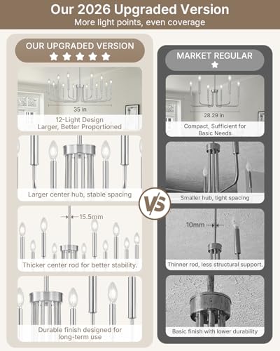 12 Light Brushed Nickel Chandelier