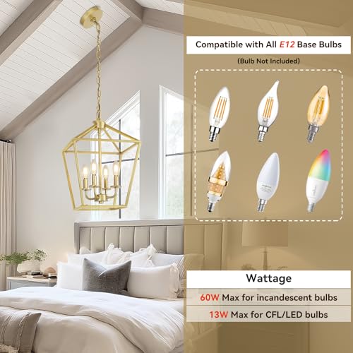 4 Light Gold Chandelier (4 Count)