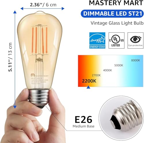 90 Pack Dimmable Vintage E26 LED Light Bulb (90 Count)