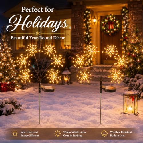 Solar Garden Lights Outdoor Waterproof 2 Pack