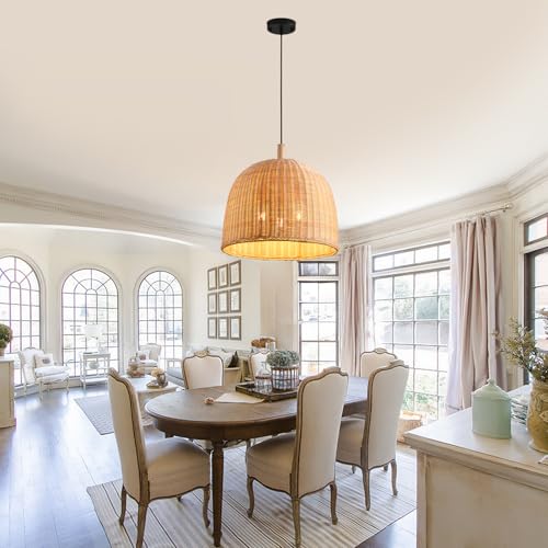 17.7" Rattan Pendant Light (3 Count)