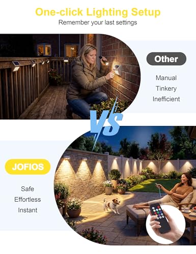Solar Fence Lights Outdoor with Remote (16 Count)