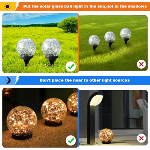 Solar Globe Lights Outdoor Waterproof (4 Count)