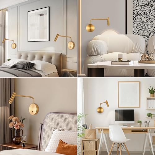 Wall Mounted LED Reading Light for Bedroom Hardwired Wall Sconce with Switch on