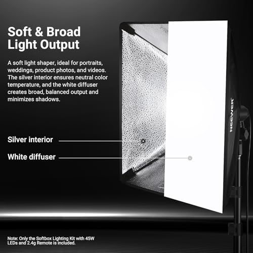 24"x24" 450W Equivalent Softbox Lighting Kit w Tripod Stand
